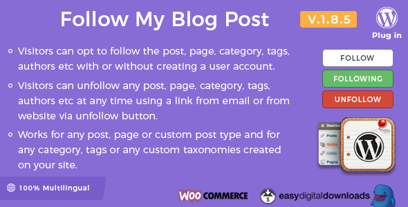 Follow My Blog Post – WordPress Plugin