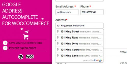 Google Address Autocomplete for WooCommerce