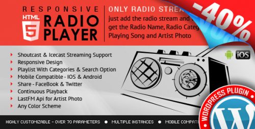 Radio Player Shoutcast & Icecast WordPress Plugin