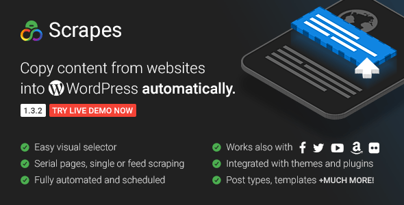 Scrapes – Automatic web content crawler and auto post plugin for WordPress