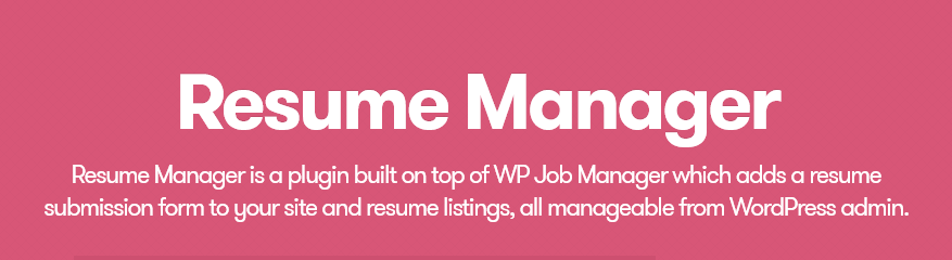 WP Job Manager – Resume Manager