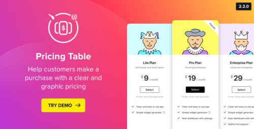 WordPress Pricing Table Plugin
