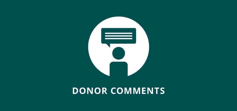 Charitable – Donor Comments