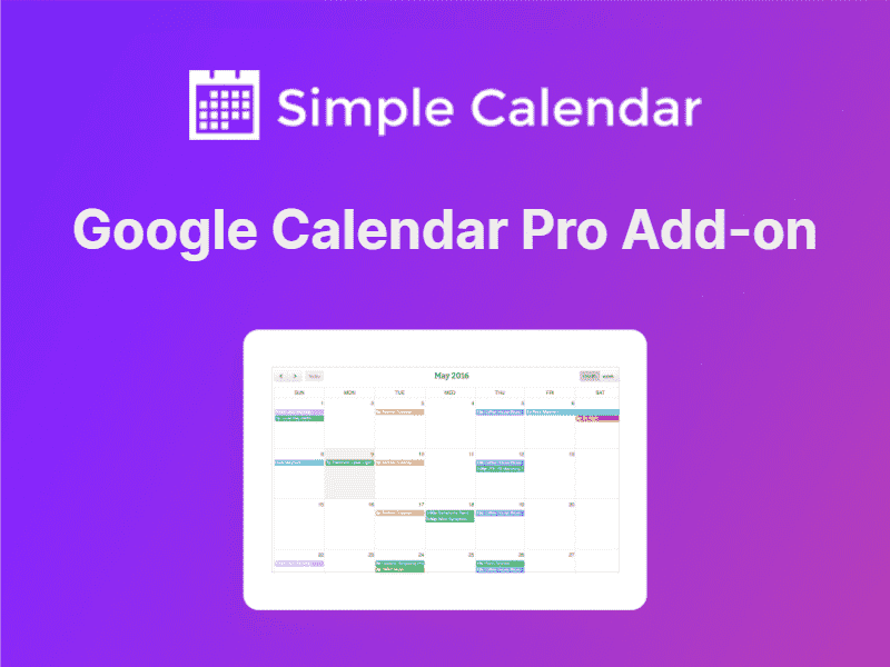Simple Calendar – Google Calendar Pro Add-on
